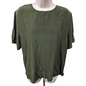 Agenda Vintage Silk Short Sleeve Top Sz 14